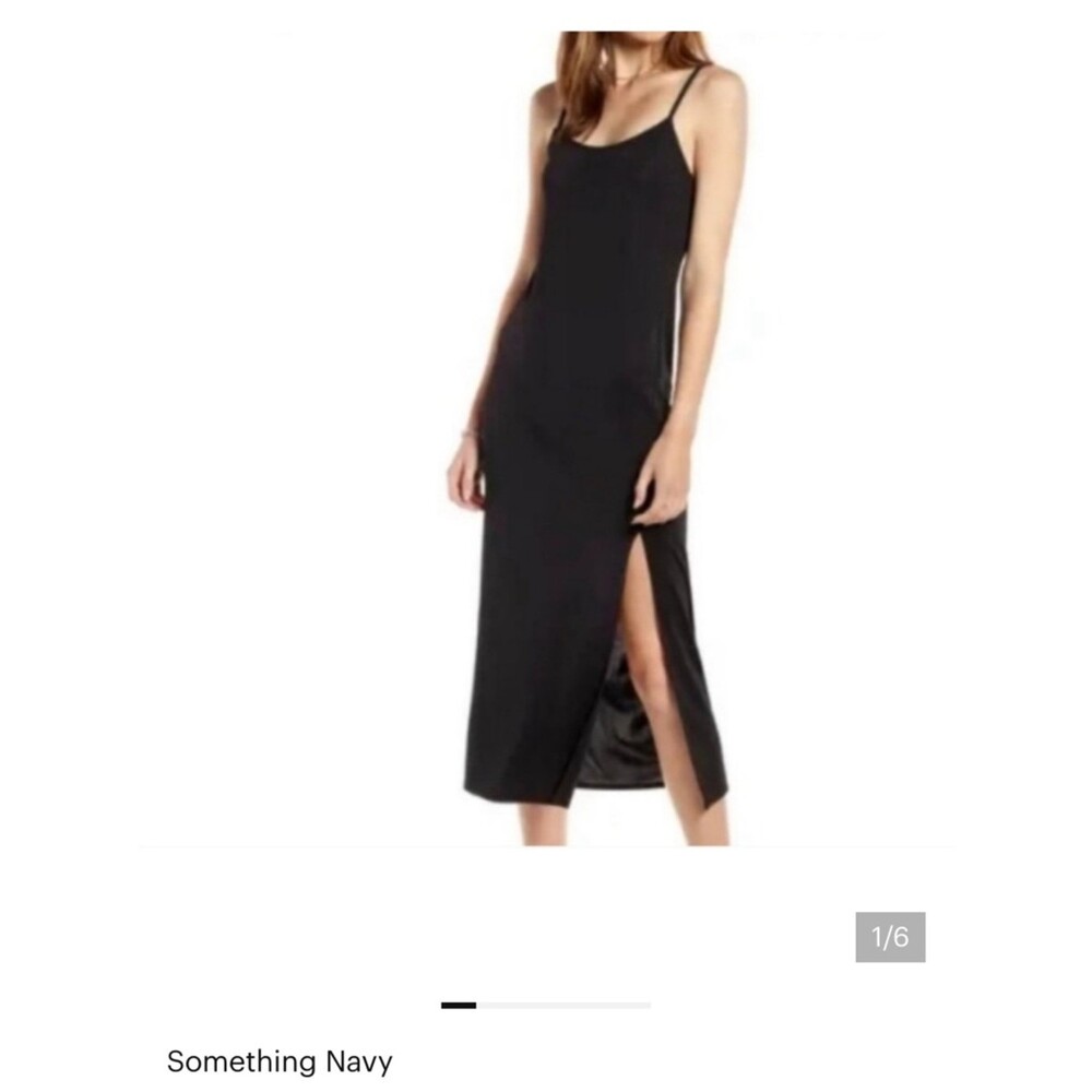 NWT Something Navy Essential Slip Dress NWT large black